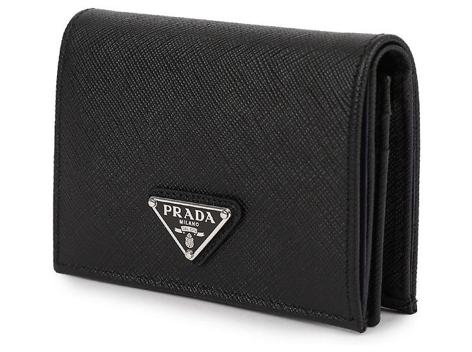 Prada Saffiano Triangle Logo Compact Wallet - view 4