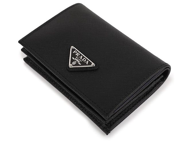 Prada Saffiano Triangle Logo Compact Wallet - view 6