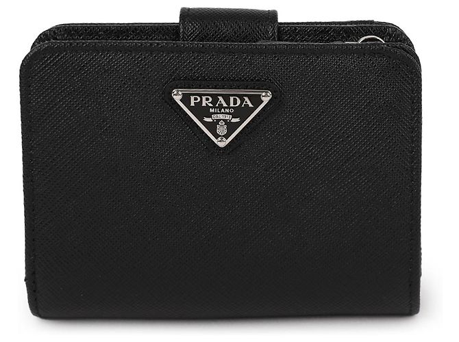 Prada Saffiano Triangle Logo Card Wallet - view 3