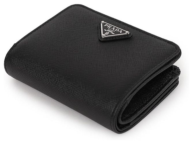 Prada Saffiano Triangle Logo Card Wallet - view 6