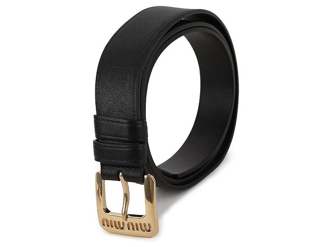 Miu Miu Nappa Ledergürtel Schwarz - Ansicht 4