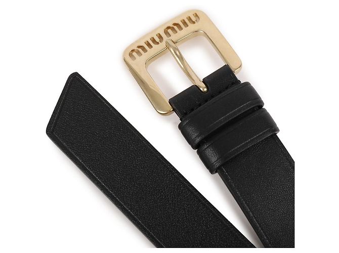 Miu Miu Nappa Ledergürtel Schwarz - Ansicht 6