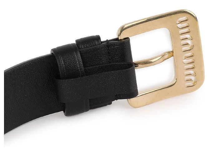 Miu Miu Nappa Ledergürtel Schwarz - Ansicht 7