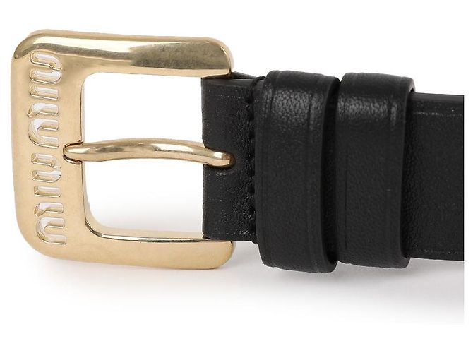 Miu Miu Nappa Ledergürtel Schwarz - Ansicht 8