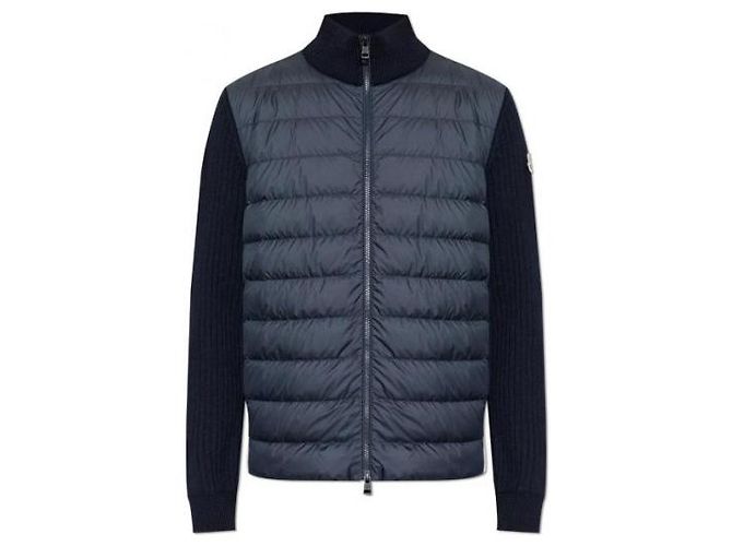 Moncler Gesteppter Wollcardigan mit Reißverschluss - Ansicht 4