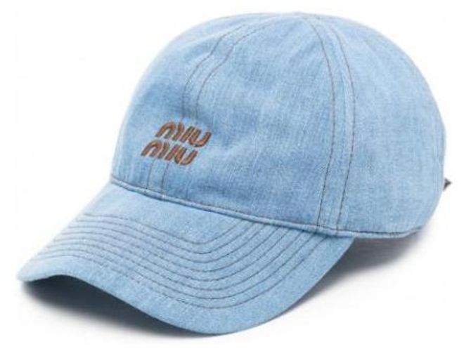 Gorra de béisbol Miu Miu de denim azul - vista 4