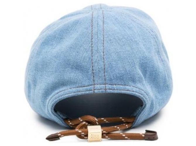 Gorra de béisbol Miu Miu de denim azul - vista 5