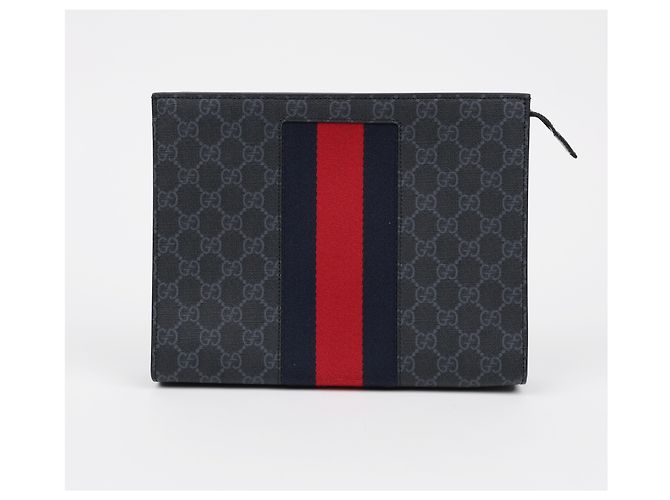 Gucci Pouch GG Supreme Black Web - vista 2