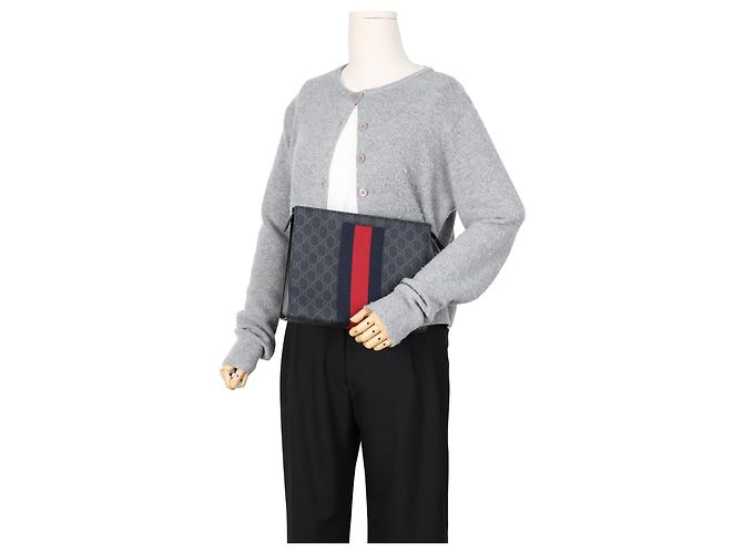 Gucci Pouch GG Supreme Black Web - vista 9