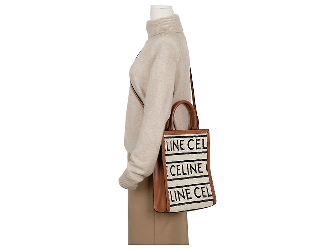 Céline Borsa a Tracolla Vertical Cabas Small Tote Shoulder Bag - vista 8