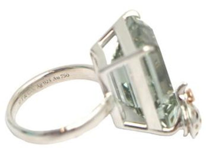 Tiffany & Co Anello Coccinella in Quarzo Verde Argento e Oro Rosa - vista 11