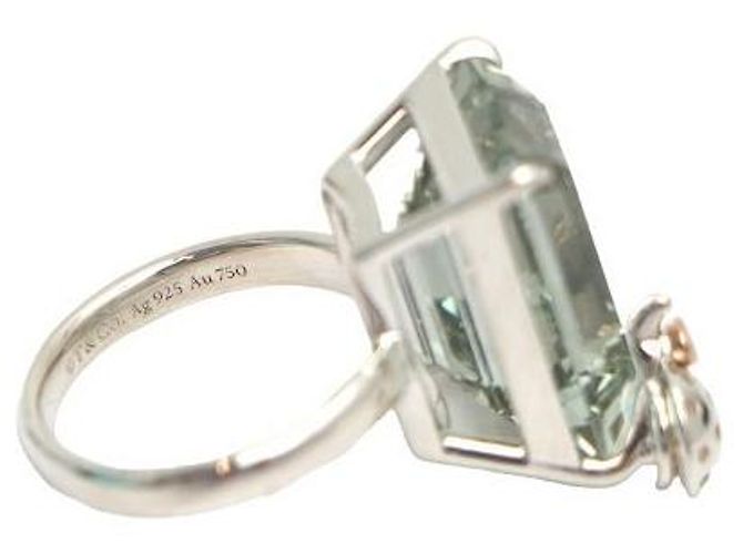 Tiffany & Co Anello Coccinella in Quarzo Verde Argento e Oro Rosa - vista 5