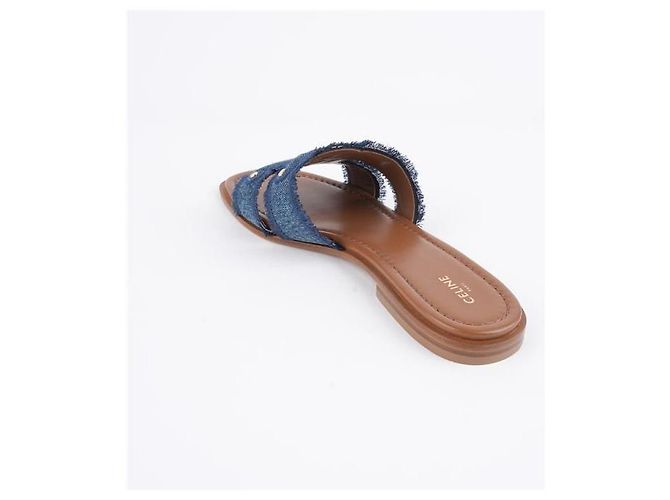 Céline Mule Marina Fringe in Denim - vista 14