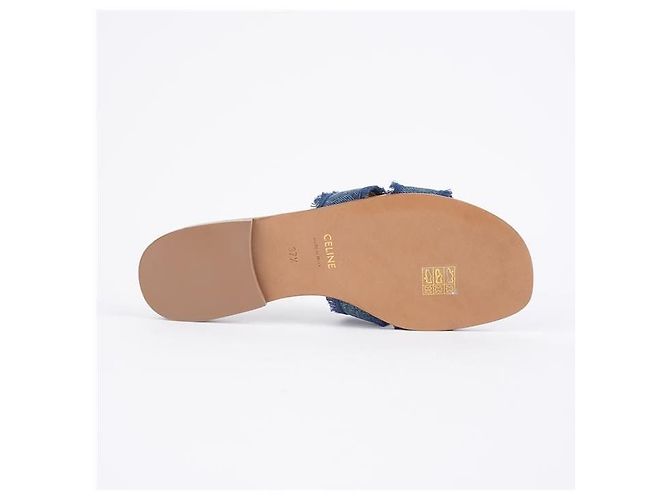 Céline Mule Marina Fringe in Denim - vista 5