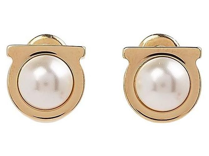 Salvatore Ferragamo Orecchini di perle CREAM OROG - vista 7