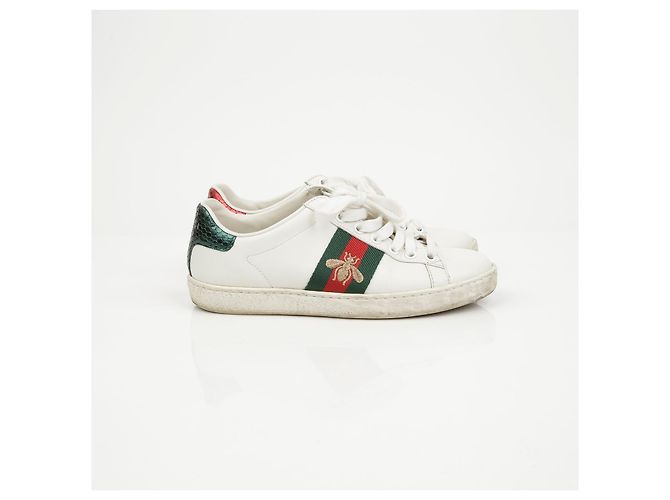 Gucci Baskets Ace Bee White - vue 2