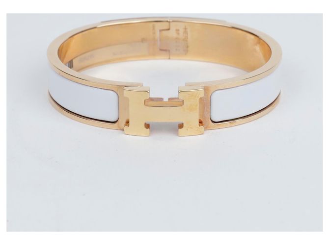 Hermès Bracciale Clikashu PM Blanc Gold - vista 2