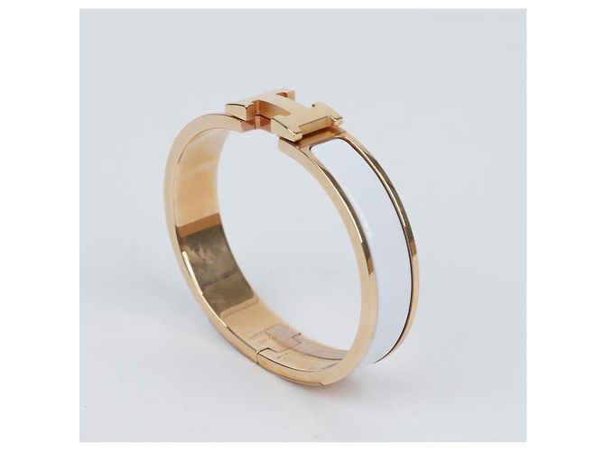 Hermès Bracciale Clikashu PM Blanc Gold - vista 9