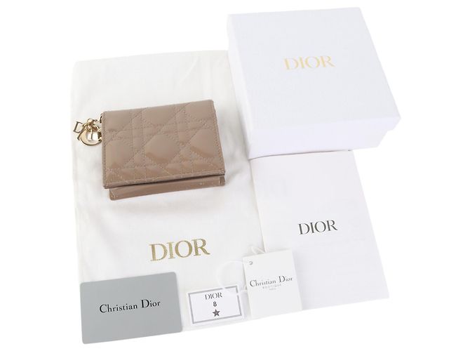 Dior Portafoglio Compatto in Cannage Vernice - vista 6