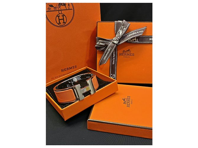 Hermès Orange Silver Clic Clac PM - vista 3