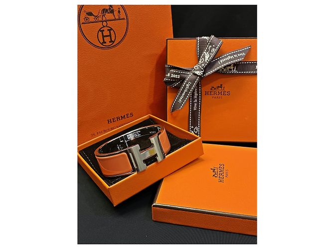 Hermès Orange Silver Clic Clac PM - vista 4
