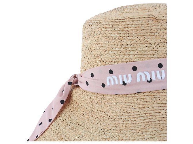 Miu Miu Bucket Hat aus Raffia und Rattan Größe - Ansicht 4