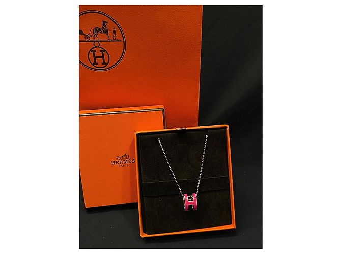 Hermès Collana Popash Rose Gold Hot Pink stamp: - vista 6