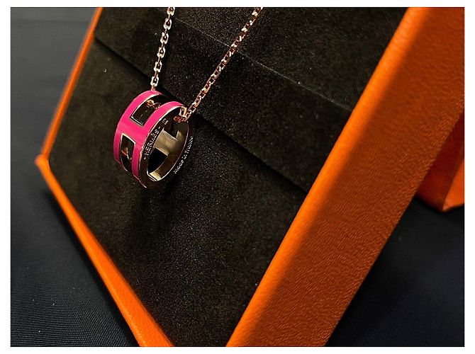 Hermès Collana Popash Rose Gold Hot Pink stamp: - vista 8