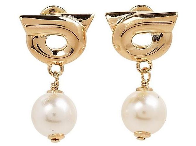 Salvatore Ferragamo Orecchini Gancini con perle da donna - vista 10