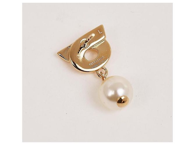 Salvatore Ferragamo Orecchini Gancini con perle da donna - vista 4