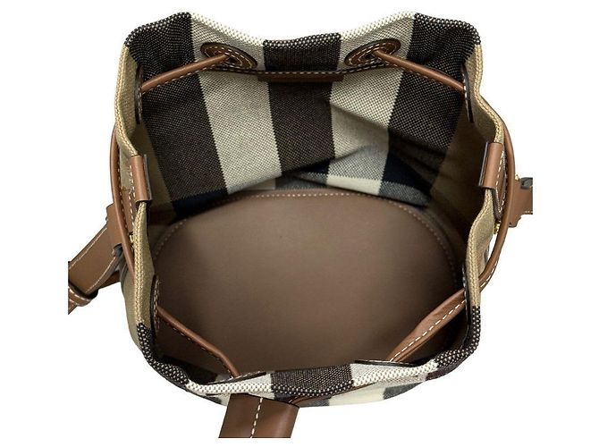 Burberry Borsa bucket in tela a scacchi - vista 10