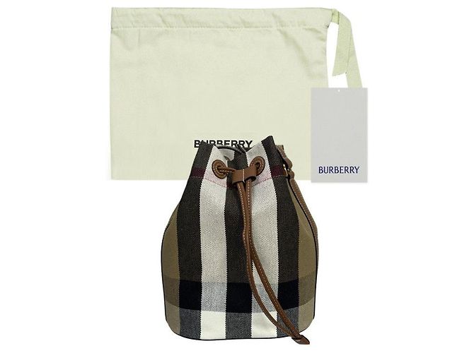 Burberry Borsa bucket in tela a scacchi - vista 15