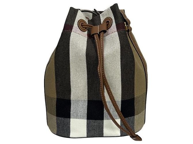 Burberry Borsa bucket in tela a scacchi - vista 6