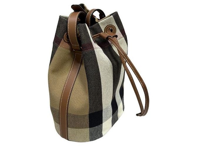 Burberry Borsa bucket in tela a scacchi - vista 8