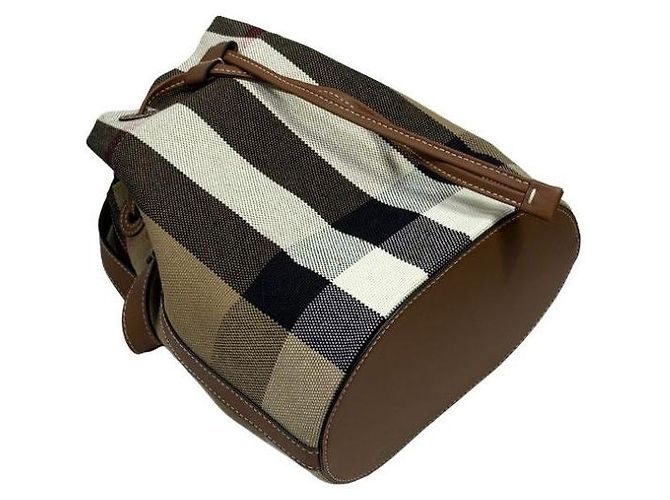 Burberry Borsa bucket in tela a scacchi - vista 9