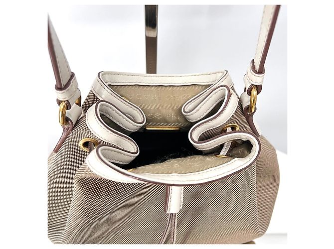 Prada Borsa Bucket Crossbody in Jacquard Logo - vista 4