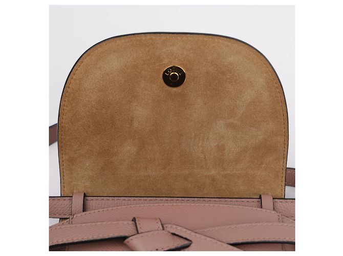 Loewe Gate Pebble Grain Calf Leather Dual Mini Crossbody Dark Blush - vista 12