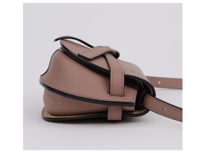 Loewe Gate Pebble Grain Calf Leather Dual Mini Crossbody Dark Blush - vista 7