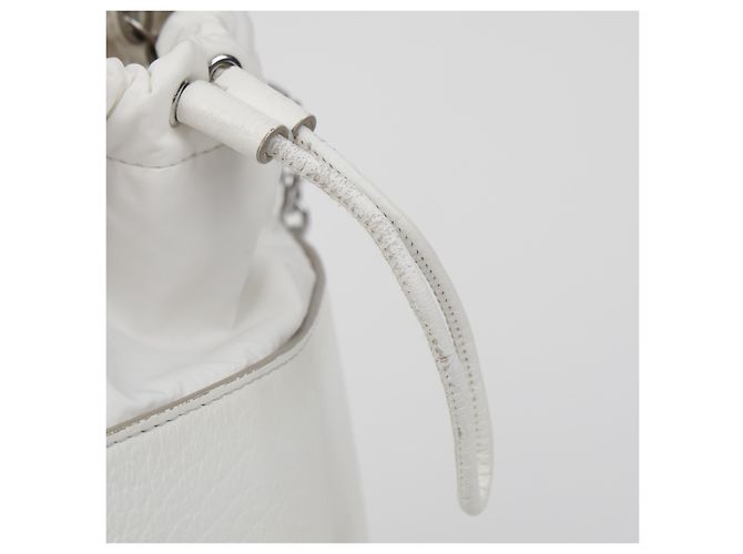 Maison Martin Margiela Mini borsa a secchiello da donna in tela bianca - vista 7