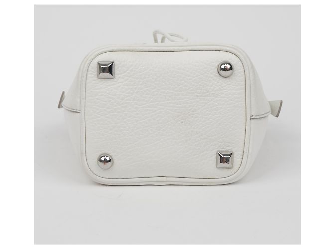 Maison Martin Margiela Mini borsa a secchiello da donna in tela bianca - vista 8