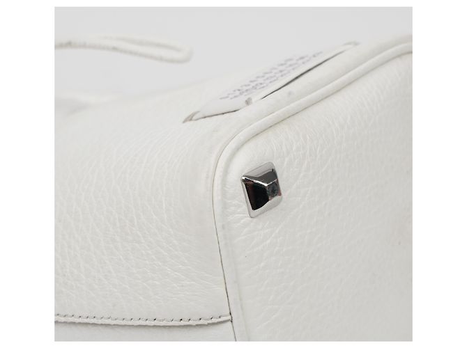 Maison Martin Margiela Mini borsa a secchiello da donna in tela bianca - vista 9