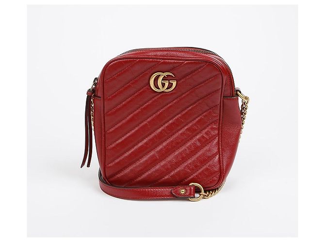 Gucci Borsa a tracolla GG Marmont con catena Red Gold - vista 2