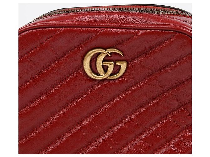 Gucci Borsa a tracolla GG Marmont con catena Red Gold - vista 3