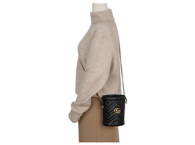 Gucci Borsa a tracolla e crossbody Mini Bucket GG Marmont - vista 11