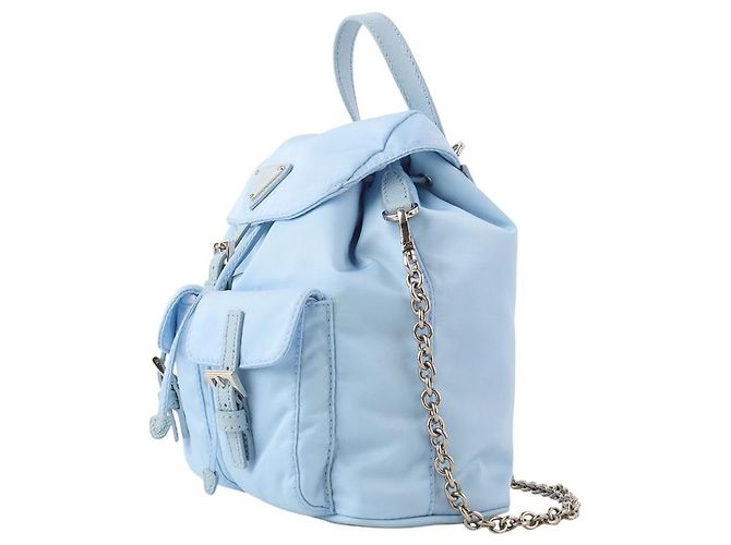 Prada Mini zaino Re-Nylon con tracolla a catena - vista 2