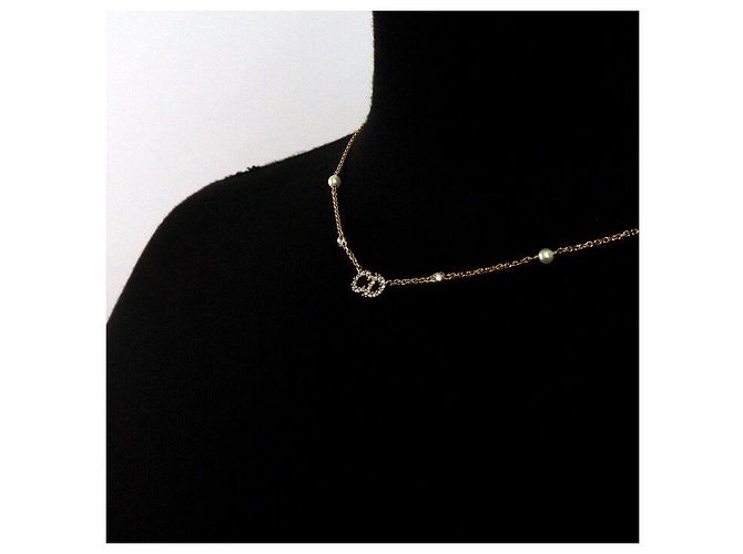 Dior Collana da donna CLAIR LUNE con perle e cristalli, finitura dorata - vista 3
