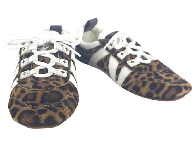 Sneakers Louis Vuitton leopardate in pelle - vista 2