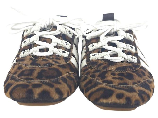 Sneakers Louis Vuitton leopardate in pelle - vista 5