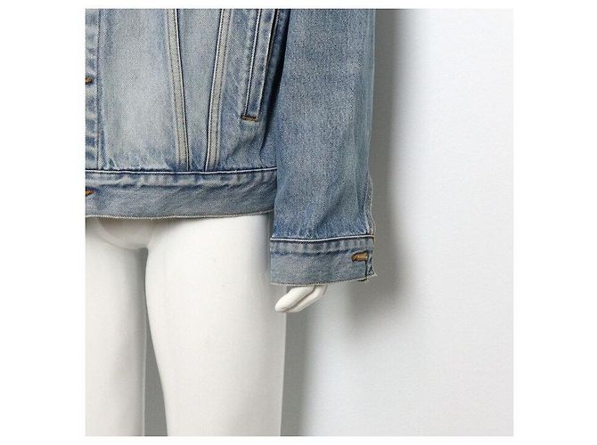 Balenciaga Giacca in denim con logo ricamato - vista 3