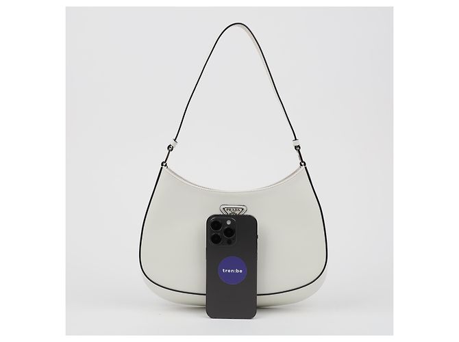 Prada Borsa a tracolla Cleo in pelle spazzolata White - vista 11